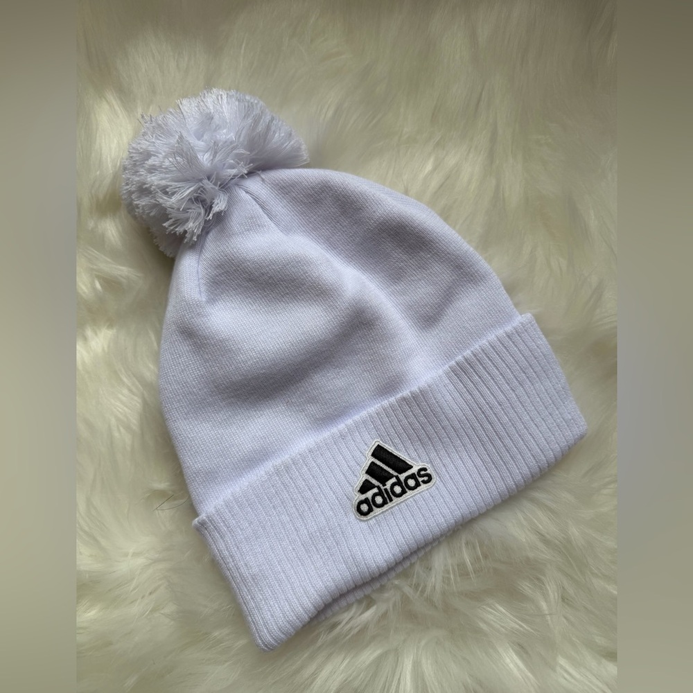 Adidas cuffed white pom top beanie - Picture 4 of 8